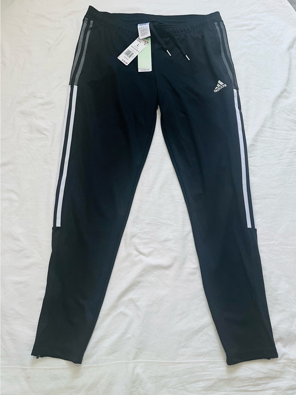 adidas Black Joggers with White Side Stripes - Women's